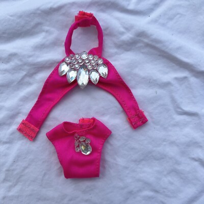 VTG Barbie doll Sun Jewel 1993 Bikini Bathing Suit Hot Pink Rhinestones