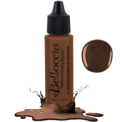 New Belloccio Pro Airbrush Makeup EBONY SHADE FOUNDATION Flawless Face Cosmetics