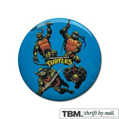 TMNT Pinback Button Unisex OS Blue Excellent