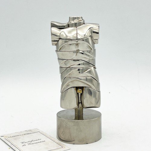 Scultura Miguel Berrocal Ortiz statuina design Mini David puzzle con anello 1969