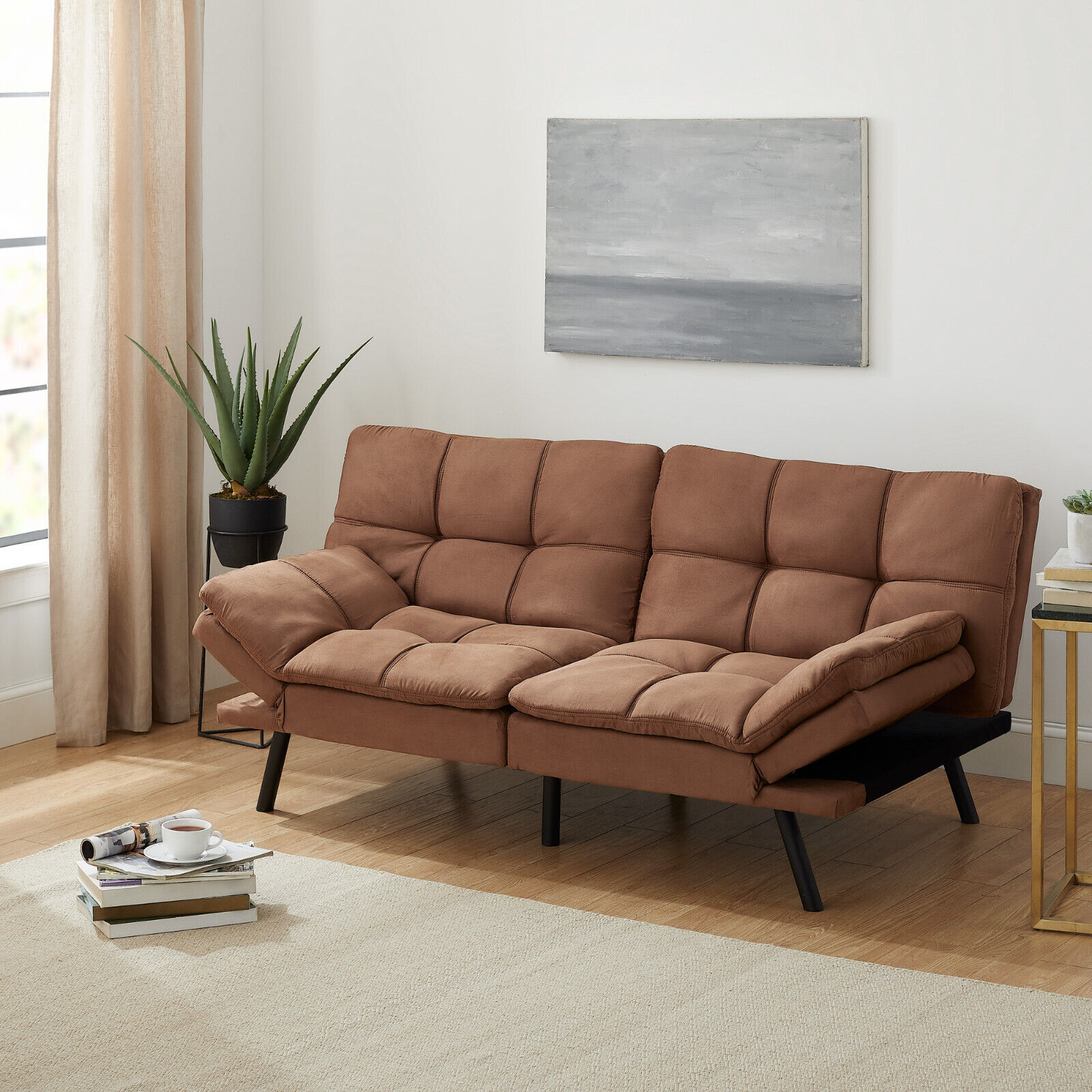 Memory Foam Futon Sofa Bed Couch Sleeper Convertible Foldabl