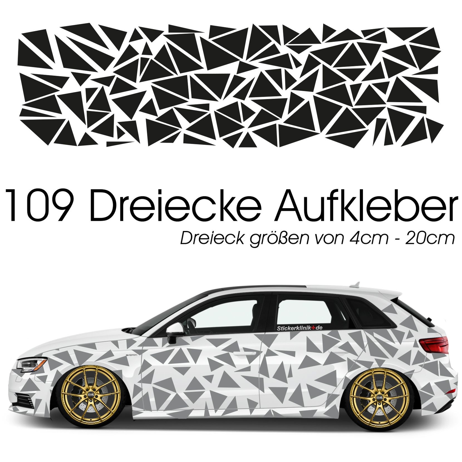 Dreiecke Aufkleber Auto Camouflage Seitenaufkleber Dekor Auto Eckig Tarnmuster