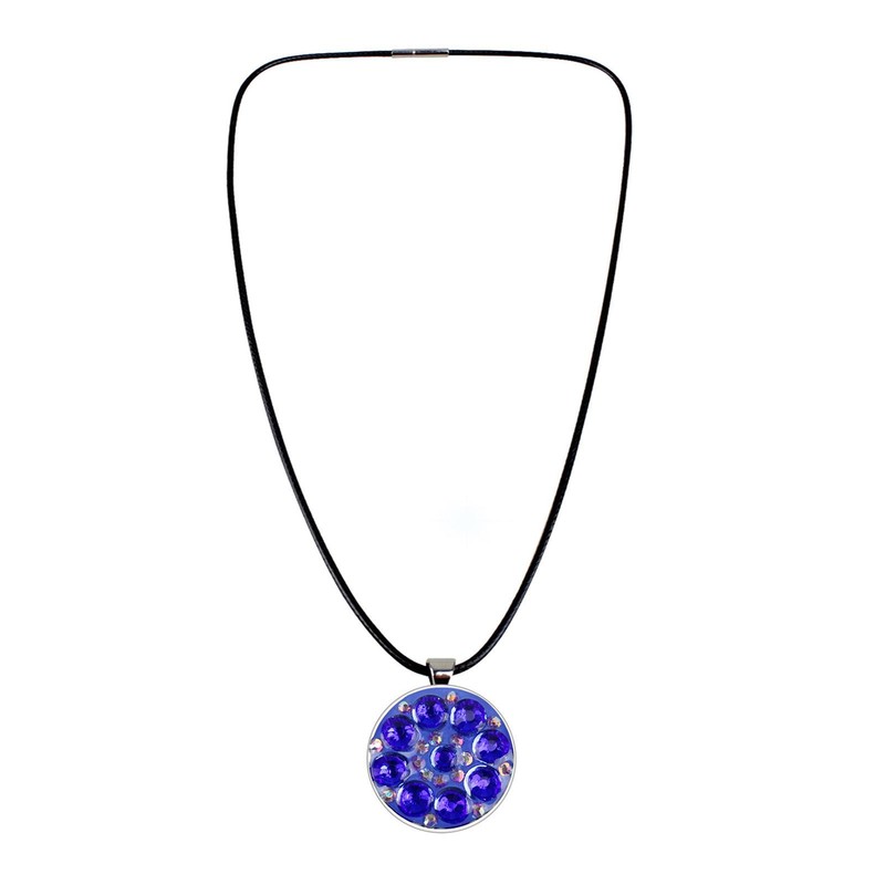 Golf Marker Necklaces for Women Beautiful Crystal Flower Shape Golf Necklace