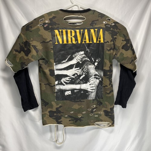 【KOOLOSET】Vintage Dirty Nirvana Long Sleeve Vintage Nirvana Long Sleeve T-Shirt Kurt Cobain Nevermind