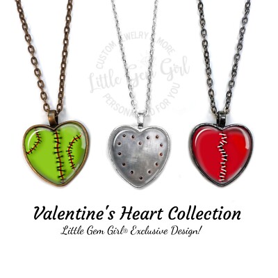 Valentine's Day Heart Necklace or Key Chain  - 3 Styles You Customize Jewelry