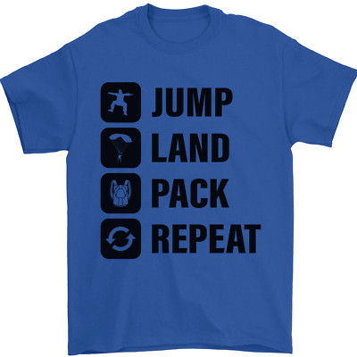 Skydiving Jump Land Pack Funny Skydiver Mens T-Shirt 100% Cotton