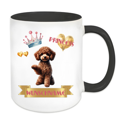 Hundetasse,Rasse, Pudel mit Wunschname, Princess, Geschenkidee, Poodle, A6200