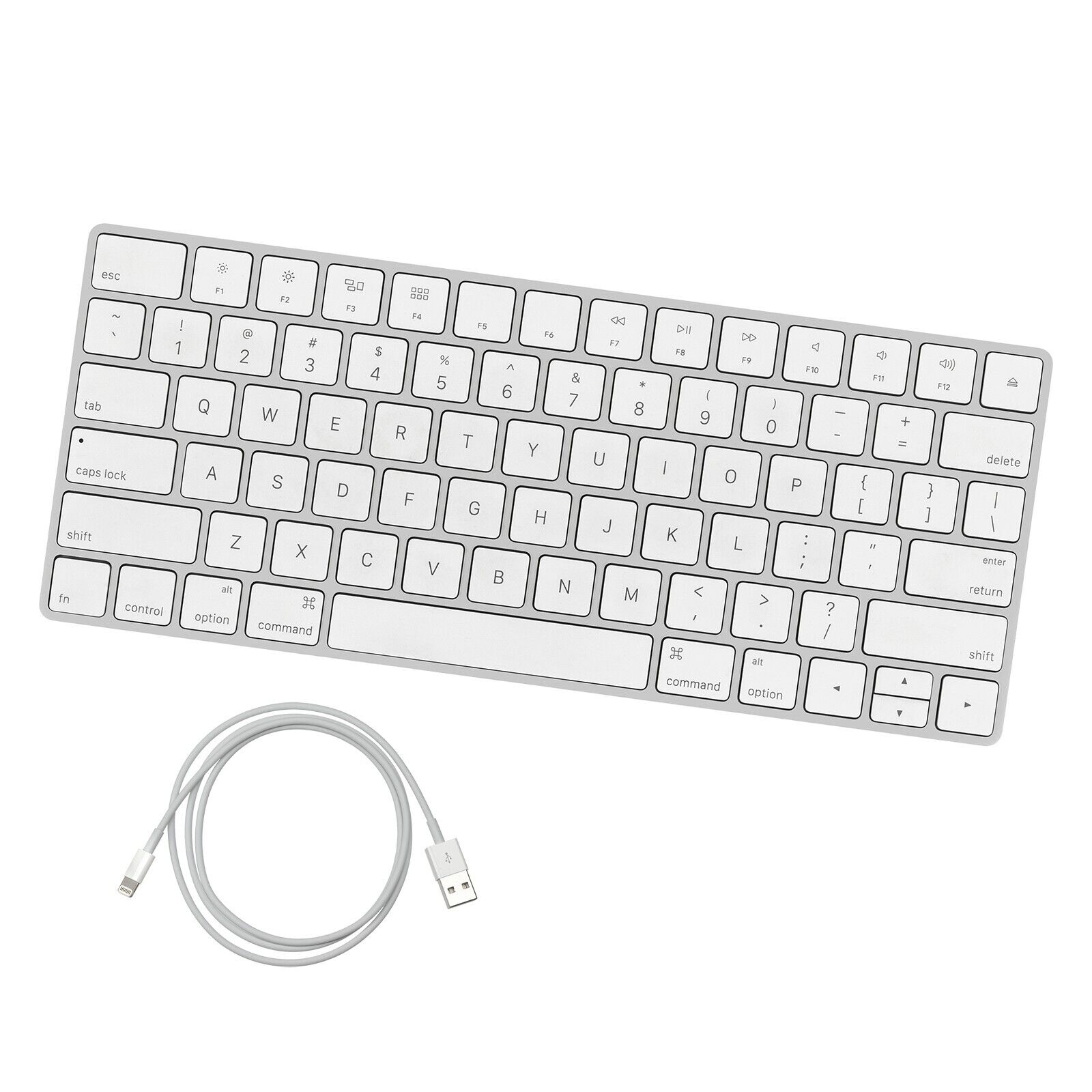 APPLE MAGIC KEYBOARD, SILVER/WHITE + LIGHTNING CABLE - A1644 APPLE MAGIC KEYBOARD, SILVER/WHITE + LIGHTNING CABLE - A1644