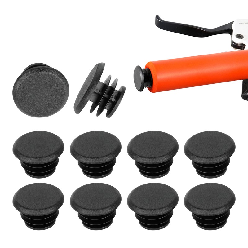10pcs Bike Handlebar Caps End Plugs for Bike (Black)
