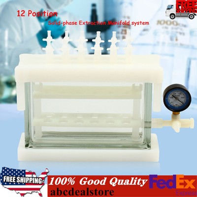 12 Position solid phase extraction vacuum SPE manifold e For Lab areas USA