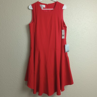 DONNA MORGAN Passion Red Lightweight Dress Sleeveless Loose Bottom Size 8