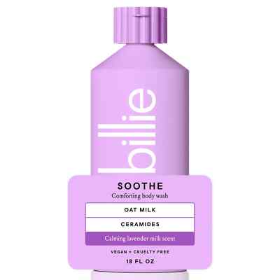 Billie Soothe Comforting Women Body Wash, Lavender Milk. Select Scent (18 oz)