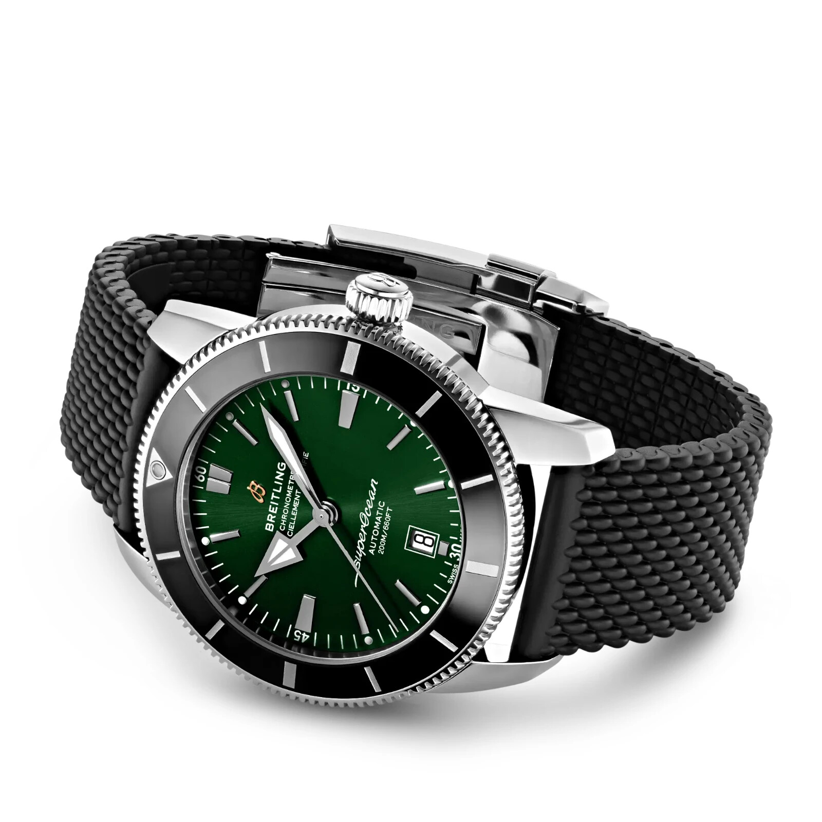 Pre-owned Breitling Superocean Heritage B20 Automatic 46 Green Dial Watch Ab2020121l1s1