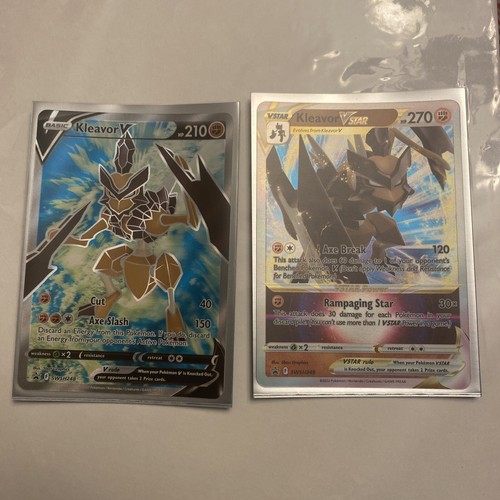 Pokémon Kleavor V & VSTAR SWSH249 and SWSH248 Full Art Black