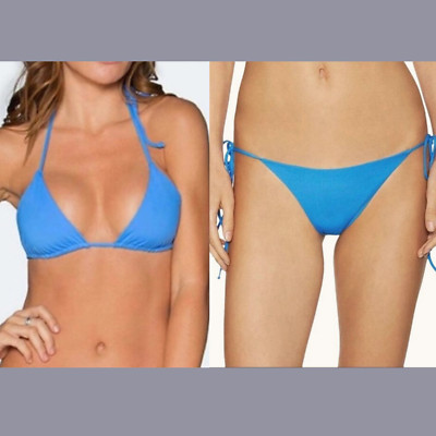 NEW TAVIK [ Small ] Nancy Triangle Bikini Top + Jax Side Tie Bottom in Blue 4791