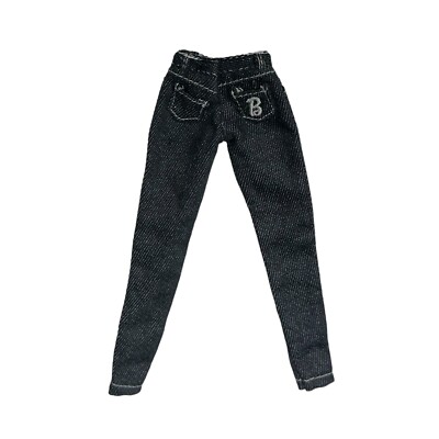 Barbie Doll Basics Top Model Modern Black Dark Denim Jeans Pants Mattel B Logo