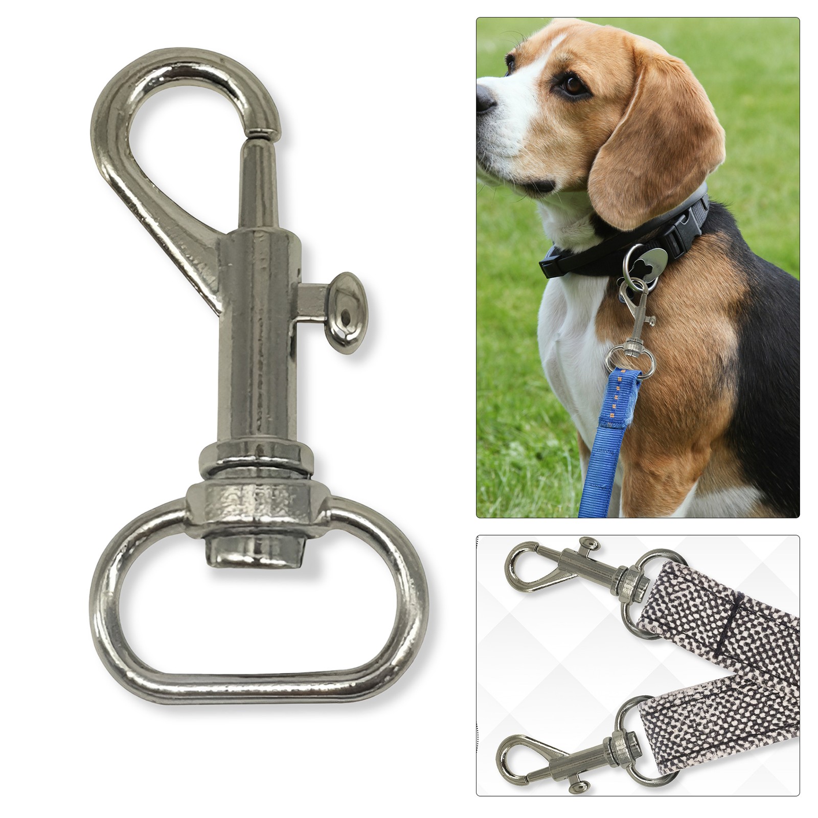 Swivel Clasp Snap Hook Heavy Duty D Ring Buckle for Keyring Lanyard Bag Strap