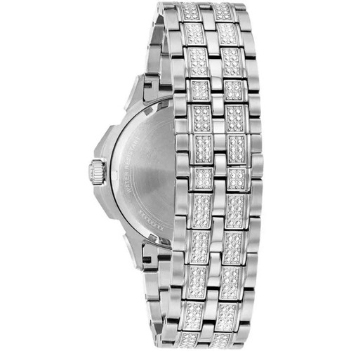 Pre-owned Bulova Men's Watch Octava Quartz Silver Dial Stainless Steel Bracelet 96c134