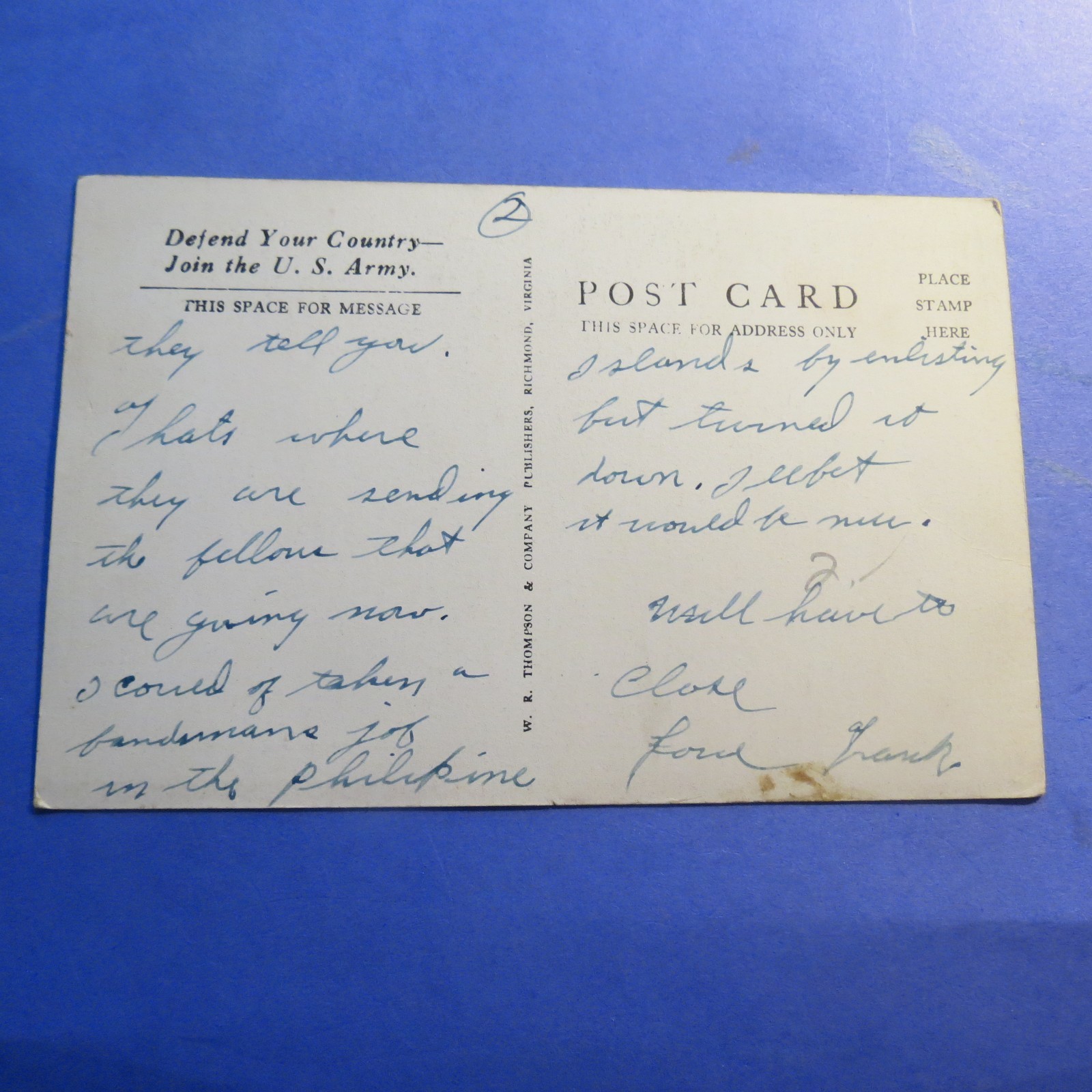 New Cumberland PA Reception Area Army camp Vintage Old Postcard PC2424