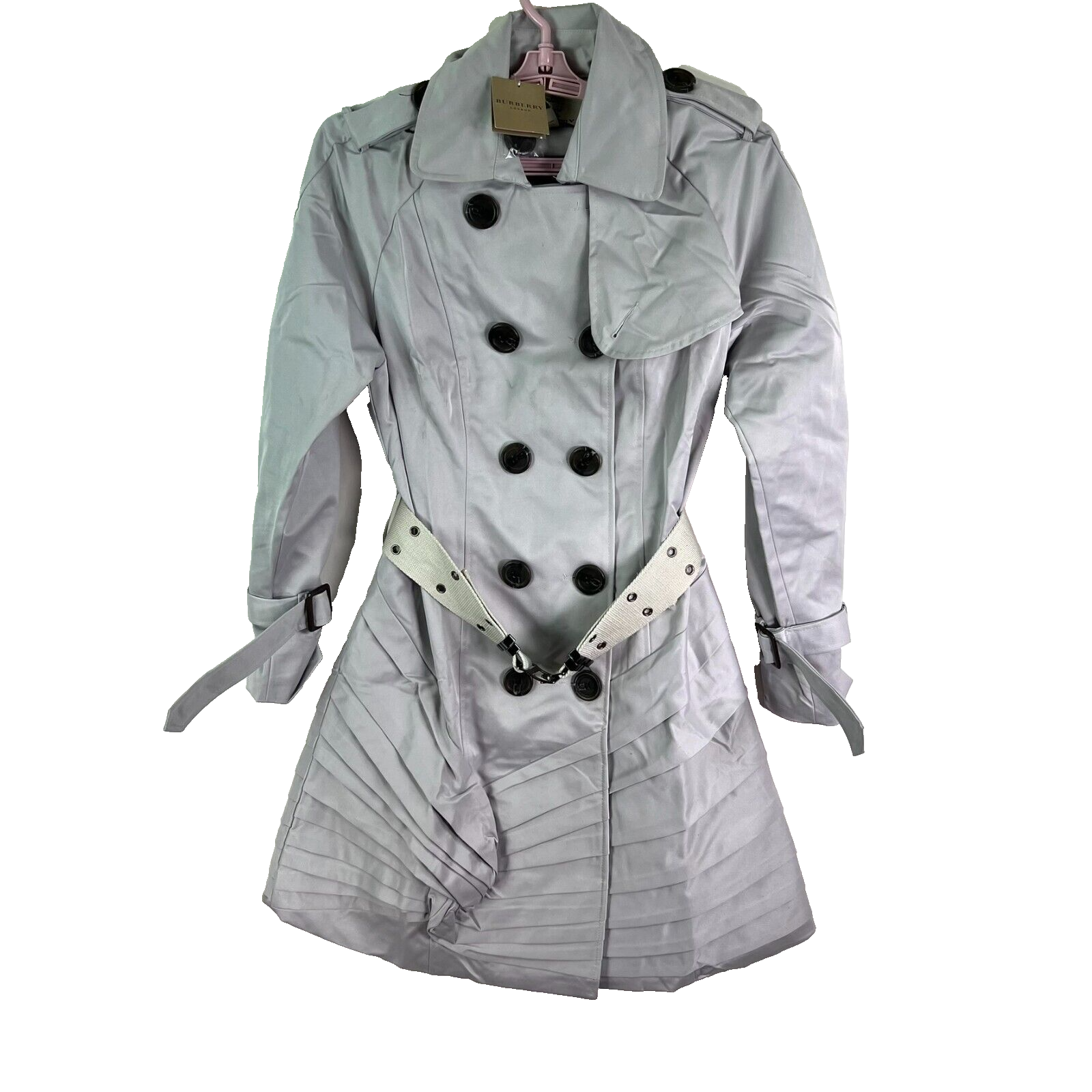 Burberry London Trench Coat Belted Women's Jr Size Large Gray | eBay