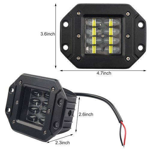 Pair 5" Flush Mount LED Work Light Bar Pods Spot Rear Bumper Reverse Fog Lamp