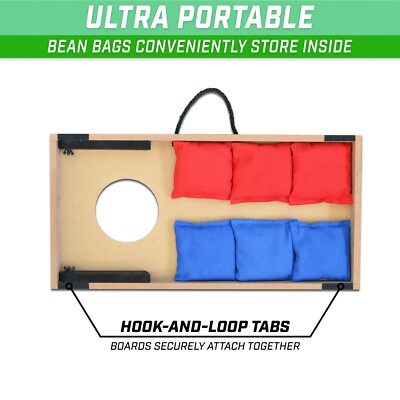 GoSports Classic Wood Design Portable Junior Cornhole Game Boards Set