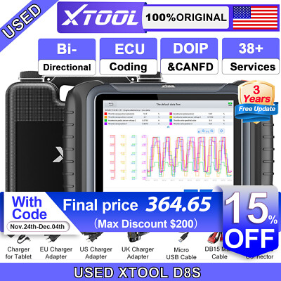 XTOOL Used D8S OBD2 Bidirectional All System Diagnostic Tool Topology CANFD/DOIP