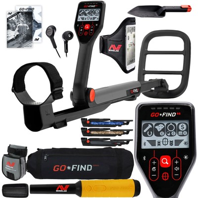 Minelab GO FIND 66 Metal Detector with PRO FIND 35, Black Carry Bag, Finds Pouch