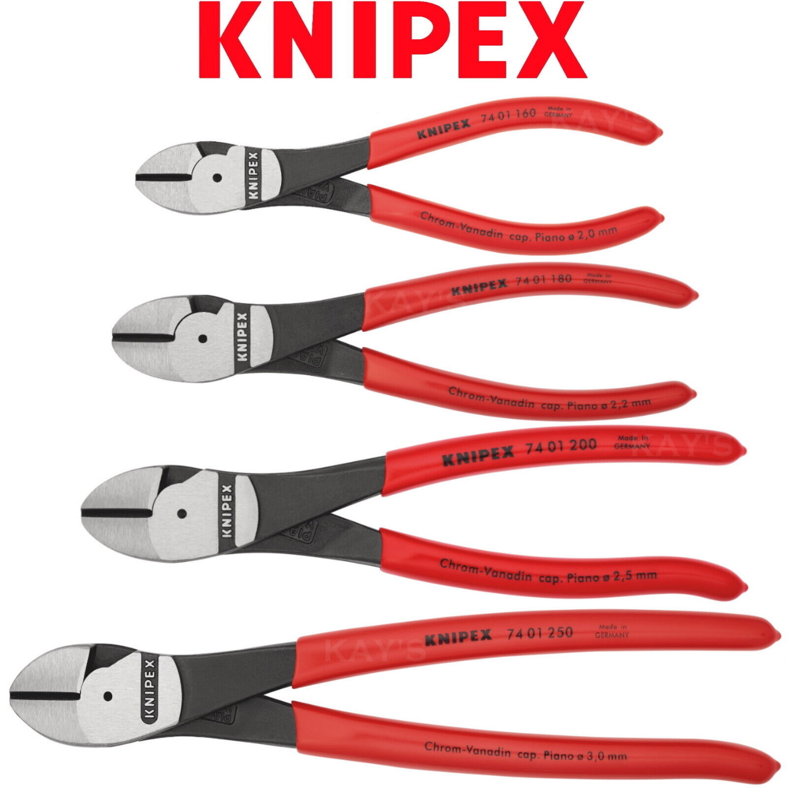 Knipex High Leverage Diagonal Side Cutters Wire Cable Knipex High Leverage Diagonal Side Cutters Wire Cable