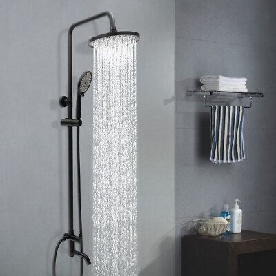 Spray Paint Shower System Faucet 8'' Rain Shower Head With Handle Sprayer Tap