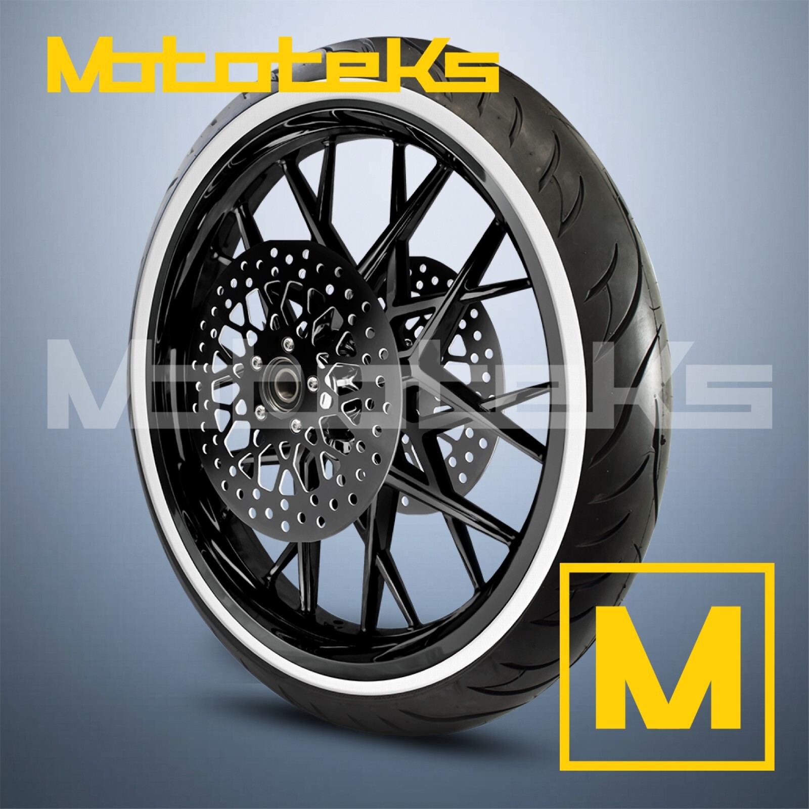 21X3.5 RAZOR MAG WHEEL BLACK FOR HARLEY TOURING MODELS FRONT