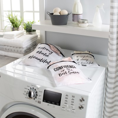 Laundry 360 3 Piece Printed Mesh Wash Bags - 8''x 10'', 9''x White 8''x 10'', 9''x 13''