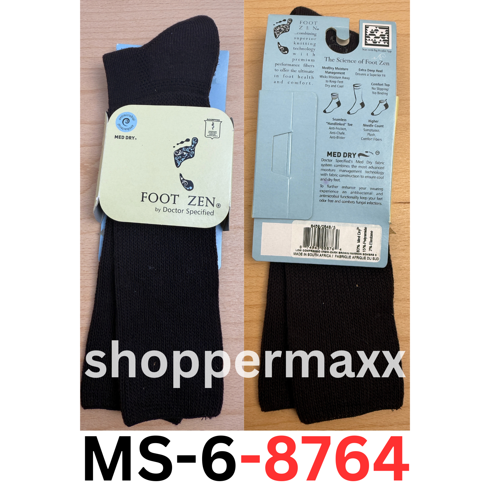 Footzen socks DARK BROWN small