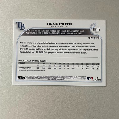 2022 Topps Holiday #HW115 Rene Pinto RC