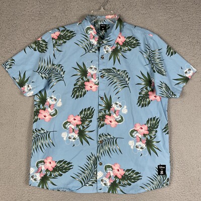 Disney Hawaiian Shirt Mens Size XL Collection By Neff Button Front Mickey Mouse