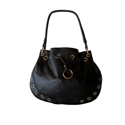 FURLA Medium Black Pebbled Leather Hobo Tote Shoulder Bag Handbag Purse NWOT