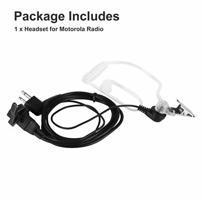 2 Pin Walkie Talkie Earpiece Headset Earphone w/Mic for Motorola Radio PR AXU US
