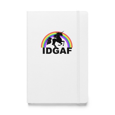 IDGAF Rainbow Unicorn Sparkles Hardcover Bound Notebook