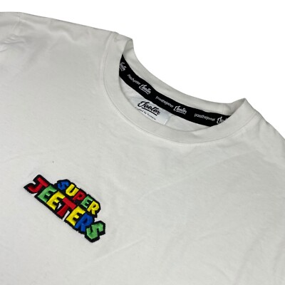 Jeeter Men's ''Super Jeeters'' Embroidered 100% Cotton S/S T-Shirt White   2XL