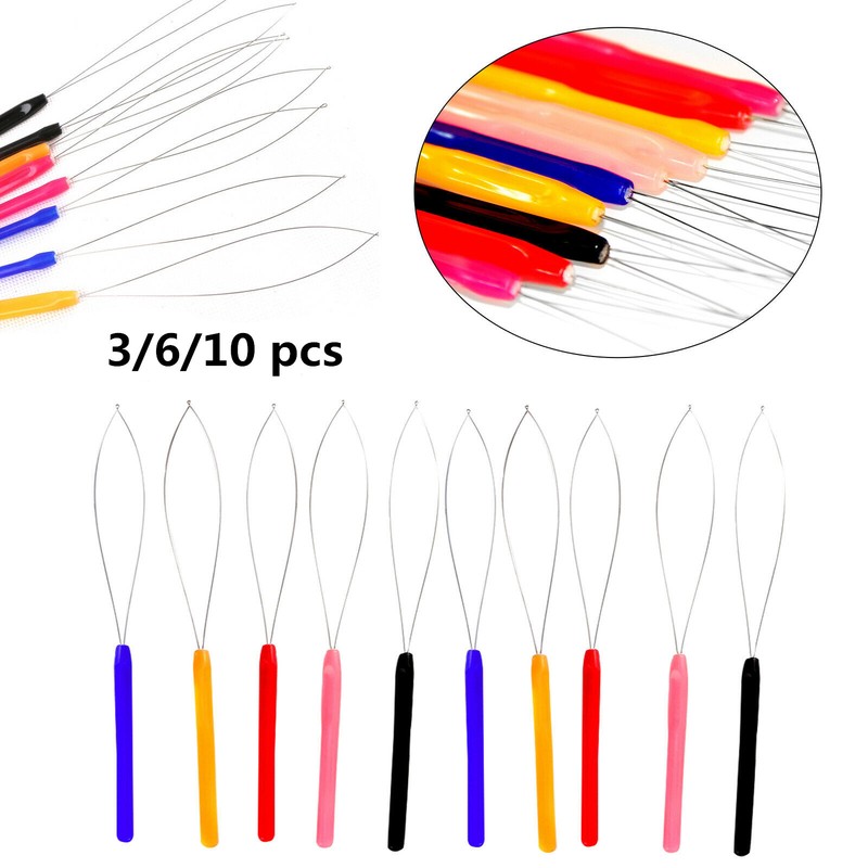 10pcs Hair Extension Tool Nano Bead Micro Ring Pulling Hoop