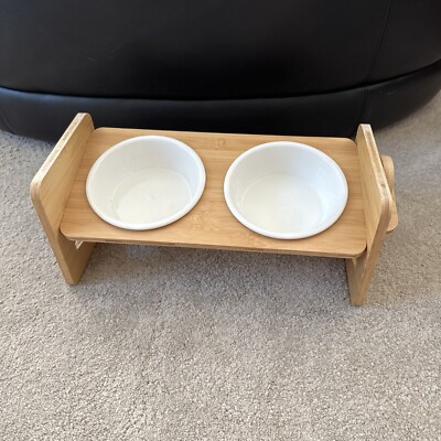 Elevated Ceramic Bowls For Small Dog Tilted Raised Adjustable Height