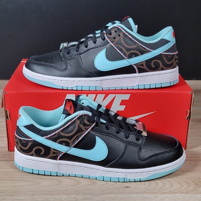 Nike Dunk Low SE Barber Shop Shoes Mens Size 10 Sneakers Black Blue DH7614-001