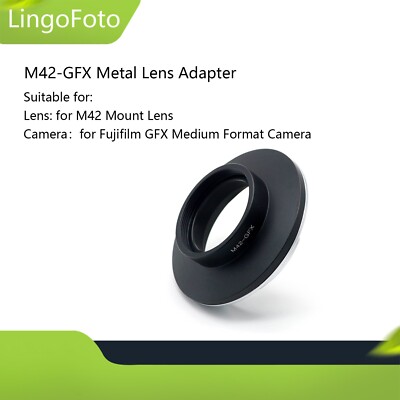 Metal Metal Lens Adapter for M42 Mount Lens to for Fuji GFX Medium Format Camera