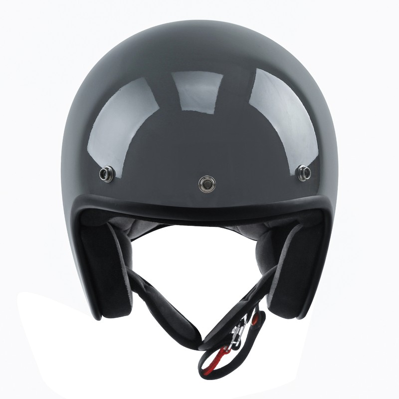 Gray Open Face Retro 3/4 Motorcycle Helmet DOT Biker Cruiser Bobber M L XL XXL