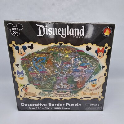 Disneyland Parks Exclusive Decorative Border Puzzle Map 1000 Pieces New Sealed