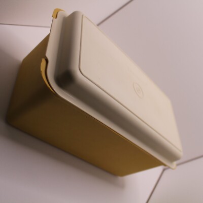 Vintage Tupperware Bread Box #171-2 with Lid Base #172-2 Harvest Gold