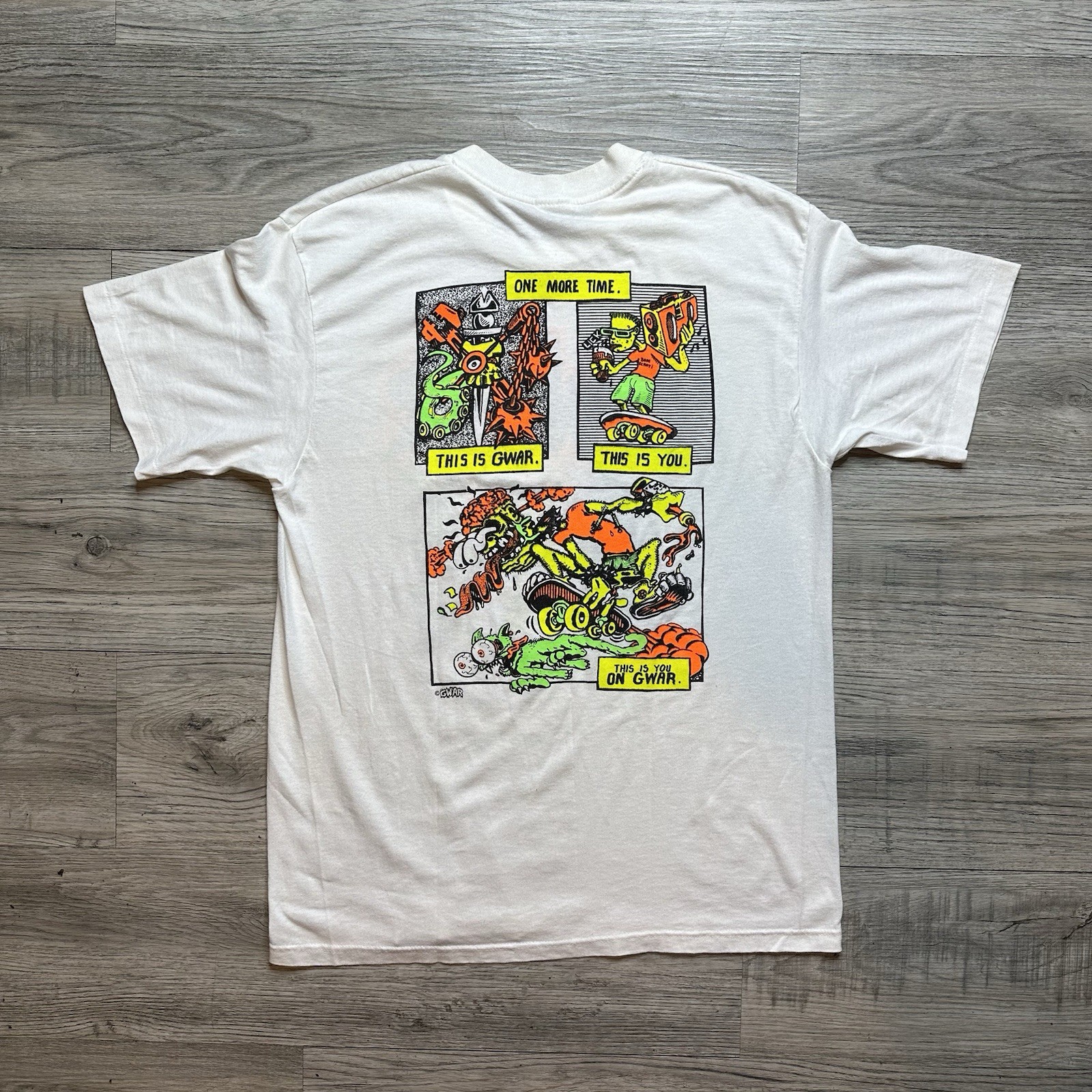 Vintage 80s GWAR Heavy Metal Band This Is You On T-shirt Size Large White