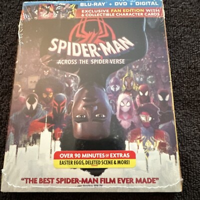 Spider-Man: Across The Spider-Verse Blu-Ray + DVD + Digital +Character Cards New