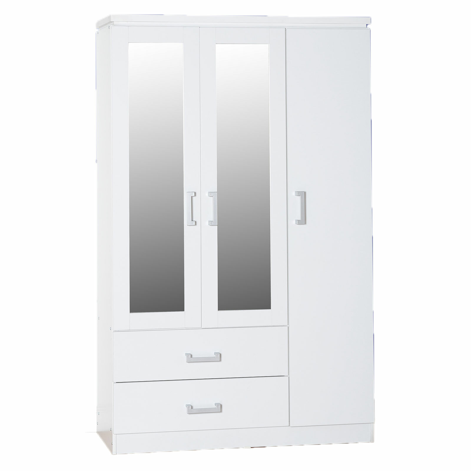 Charles White Bedroom Furniture 3 Door 2 Drawer Mirrored Wardrobe