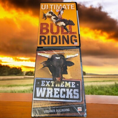 Lot Of 2 Bull Riding DVDs Time Life New Extreme Wrecks Ultimate Sealed 
